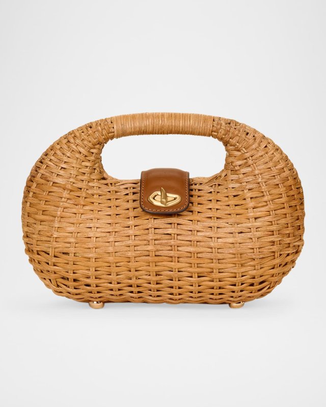 Lydia Rattan Top-Handle Bag